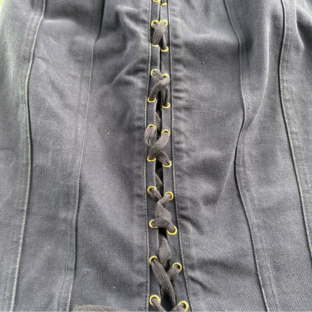 SOLD Jean Paul Gaultier Junior Gaultier Vintage 1988 Corset Lace-Up Denim Skirt - Picture 6 of 13